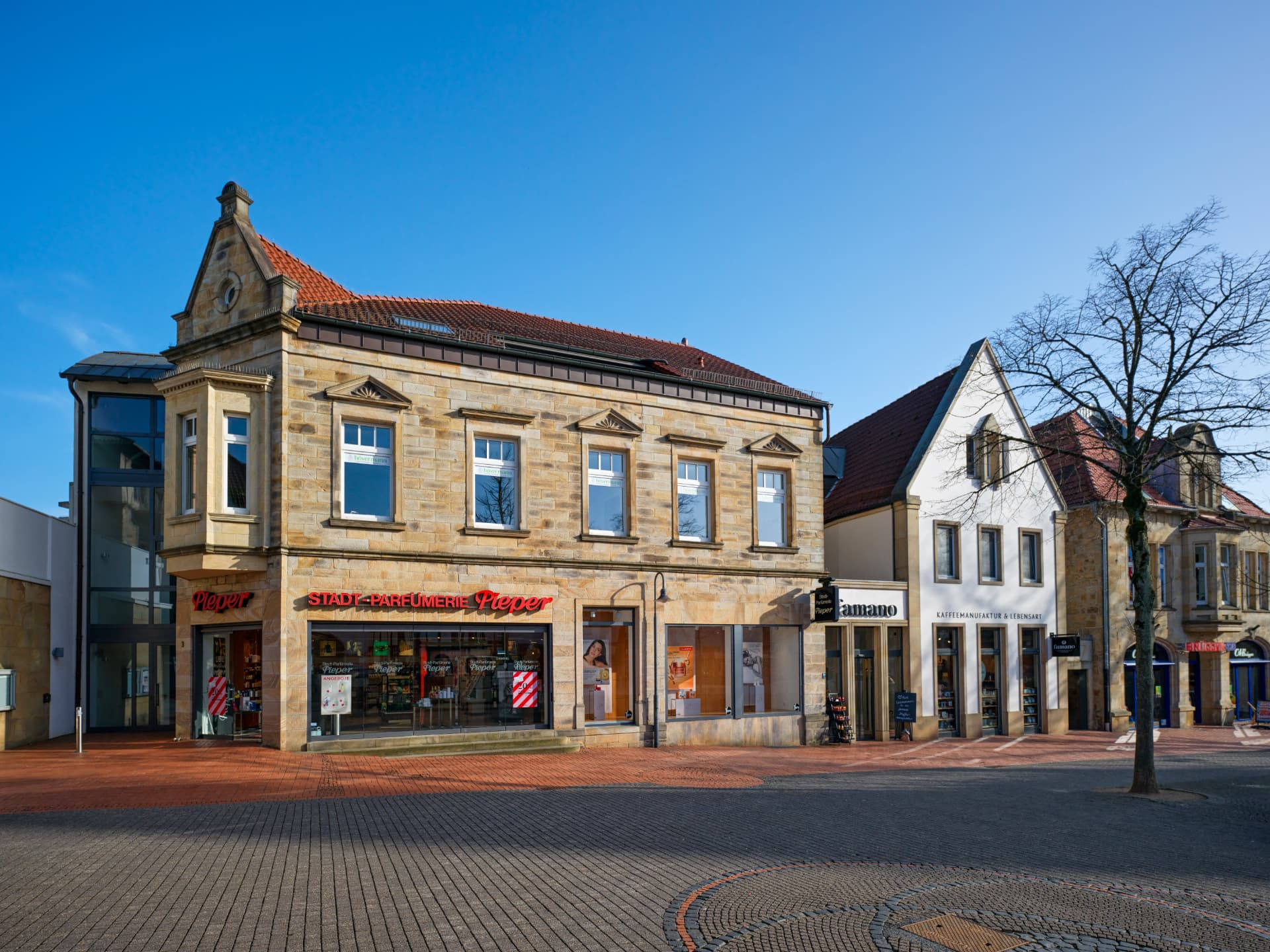 Sandsteinbau Marktstraße 3 in Ibbenbüren – Firmensitz der Hövermann GmbH in der ersten Etage